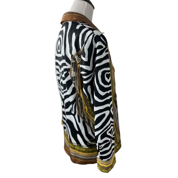 Minaa Monroe Safari Blouse. Silky Feel. Size Small. - Picture 3 of 5